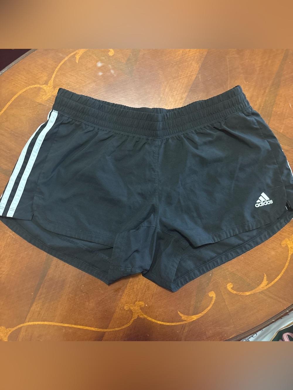 Women's Adidas Black Shorts with White Side Stripe